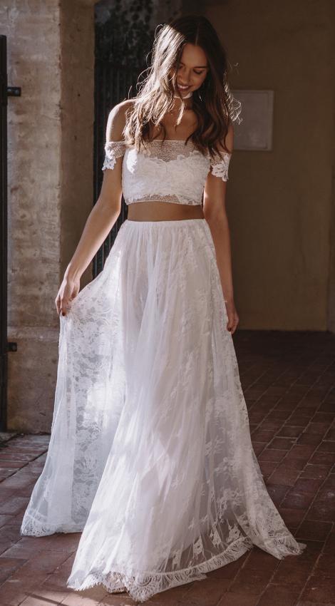 Almeja Ingenieros recurso 65 Vestidos de novia de dos piezas: ¡Encuentra tu perfect match!