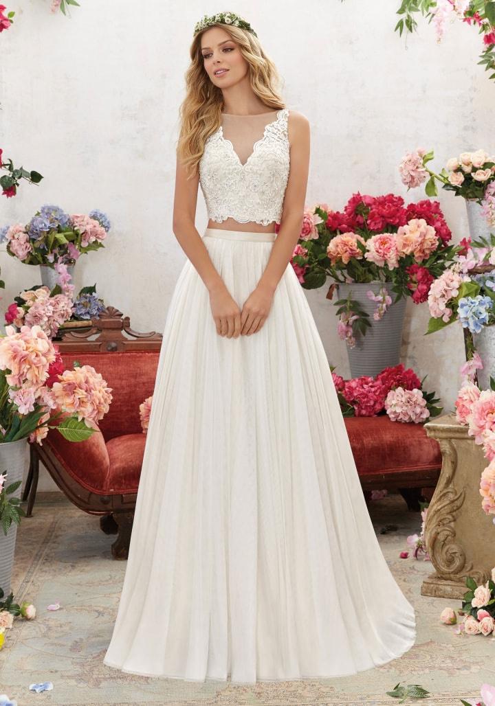 65 Vestidos de novia de dos piezas: ¡Encuentra tu perfect match!
