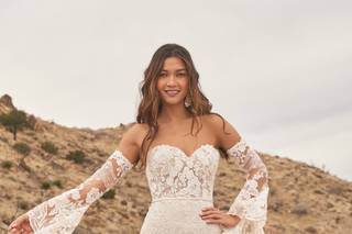 vestido de novia con mangas de encaje