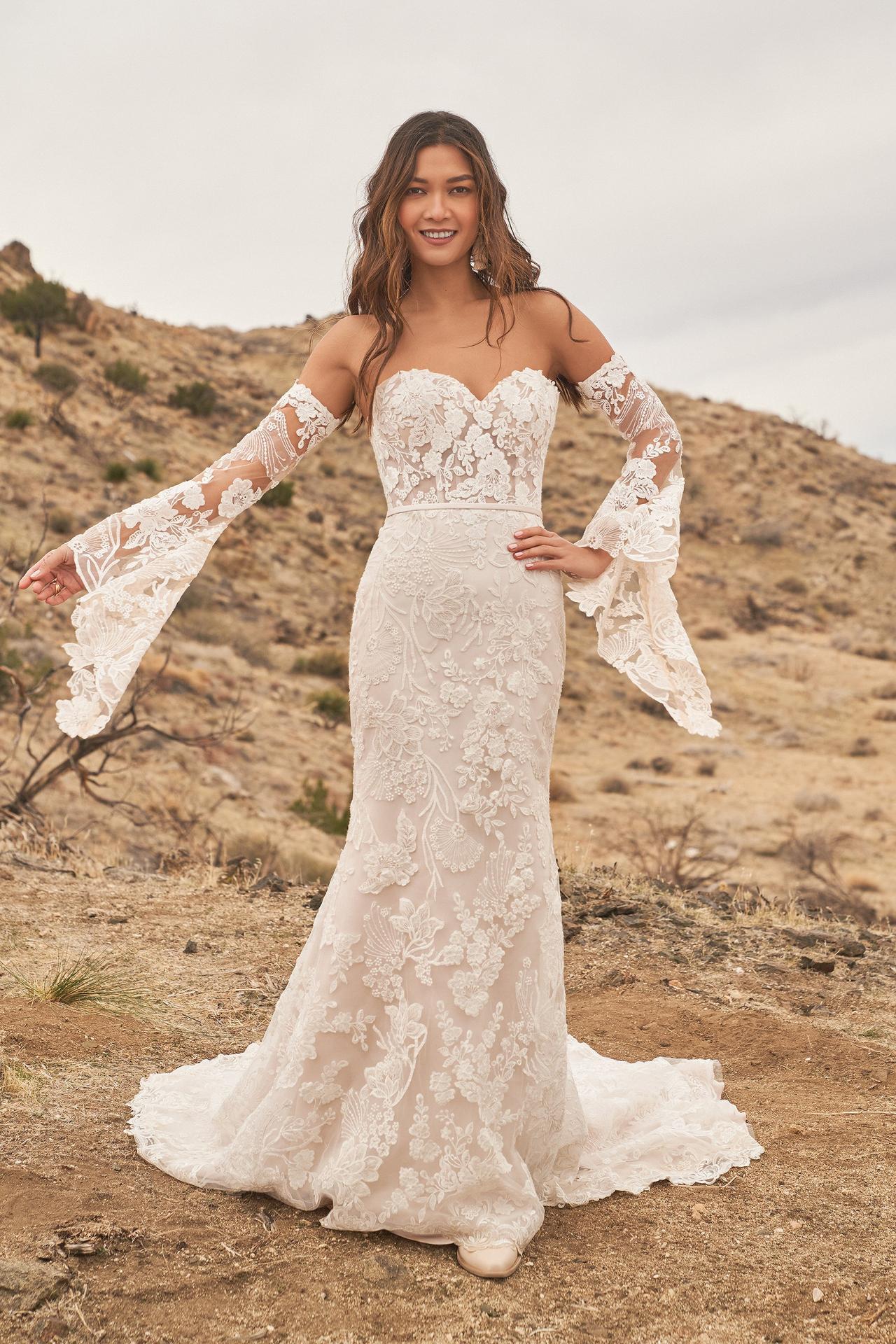 vestido de novia con mangas de encaje