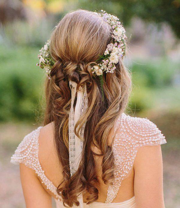 6 tips una corona de flores con peinado de novia
