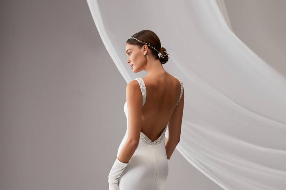 Impermeable mil millones Suavemente 111 vestidos de novia con escote en la espalda
