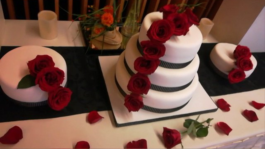 Elegante torta de boda