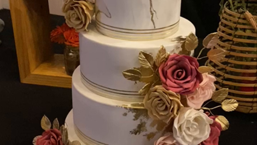 Fondant mármol flores en azúcar
