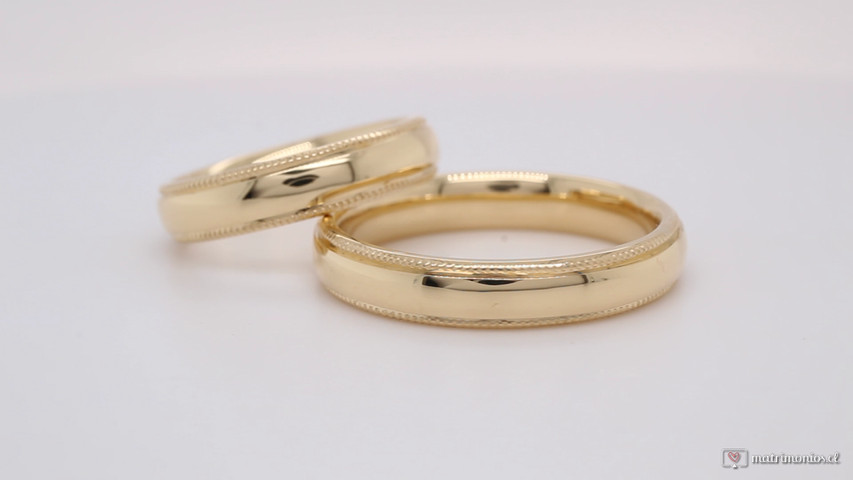 Argollas de matrimonio modelo Roulette oro amarillo 