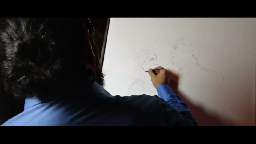 Retrato de los novios en vivo