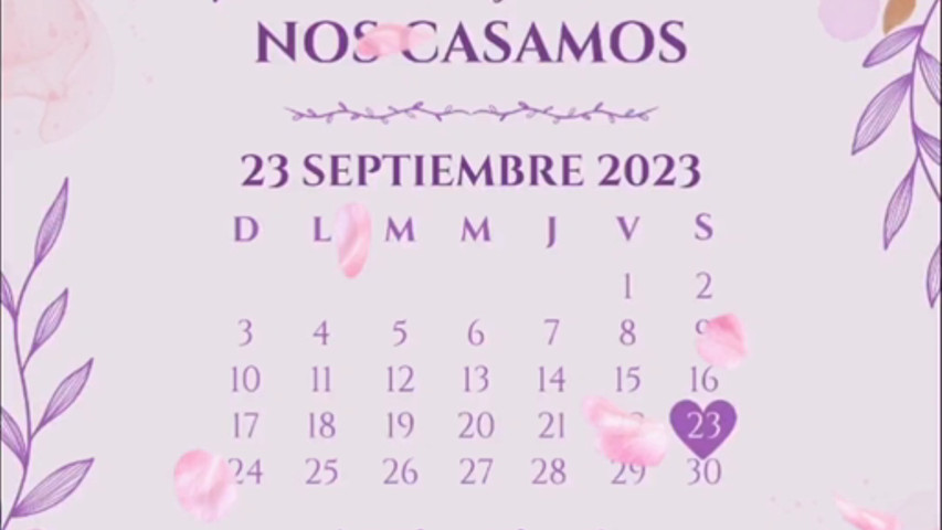 Invitación tipo calendario