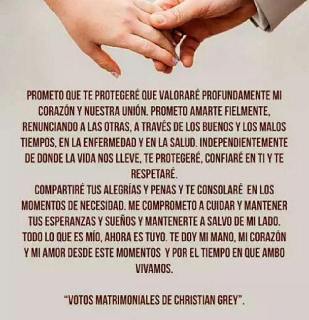 Votos matrimoniales... qué harán uds.?