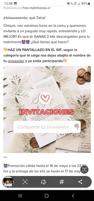 🎁¡COMPARTE tu proveedor con un pantallazo y GANA 2 KITS para tu matri!!🎁 10