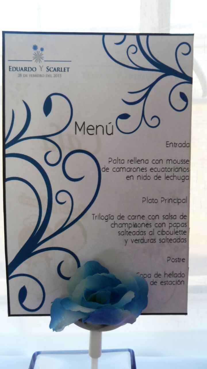 menú matrimonio