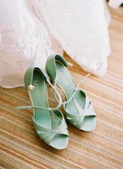 zapatos novia verde