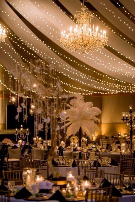 Decoración con luces para un matrimonio de noche 1