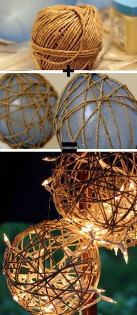 DIY Decoración: esferas de pita, hilo o fibra natural 2