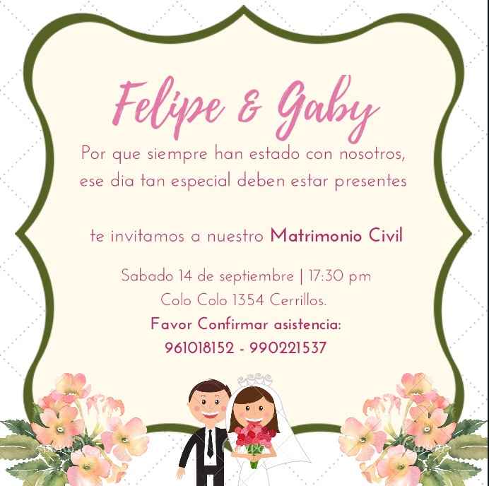 Invitación a matrimonio civil - 1