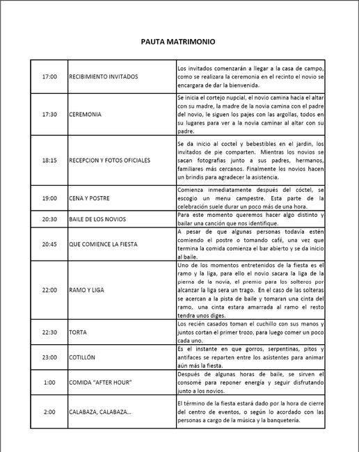 Pauta Matrimonio