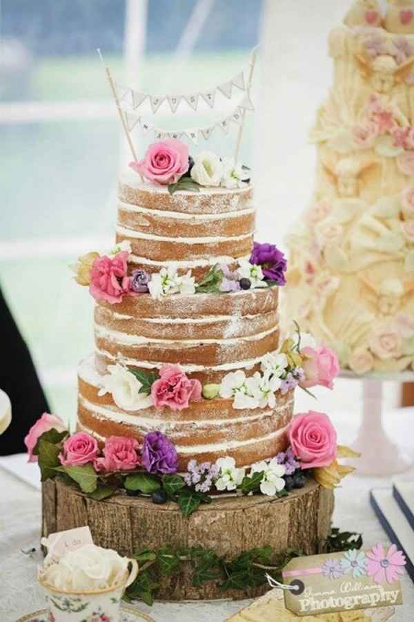 2.- Torta Naked Floral