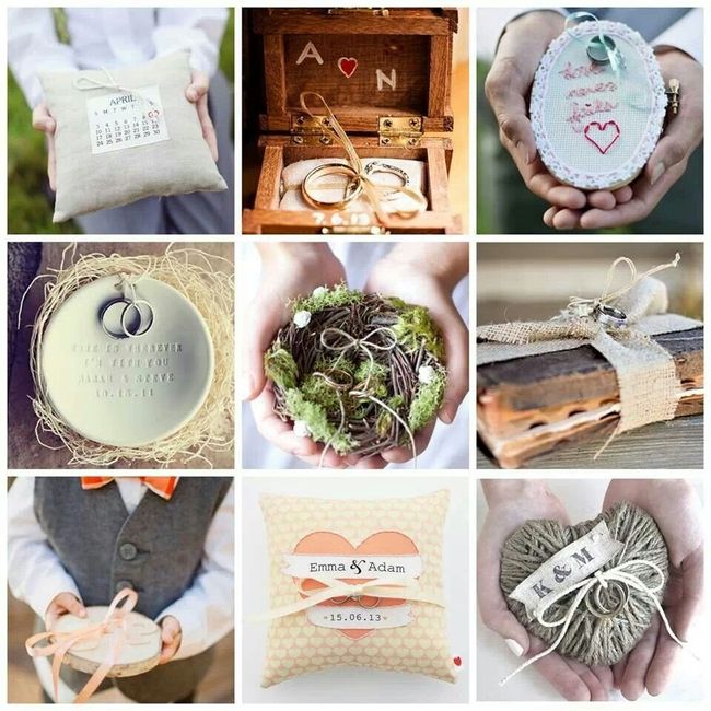 ¡8 ideas para llevar las alianzas en tu gran día!🤗 1