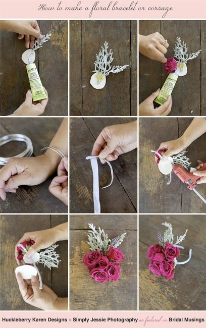 Como hacer un brazalete floral o wristlest corsage