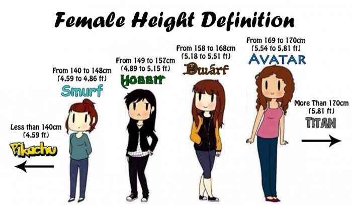 Definición de la altura femenina - 1