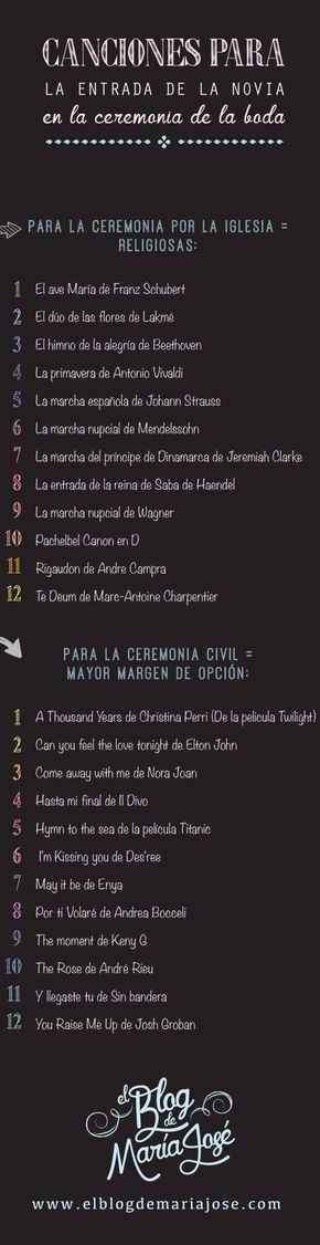 Posible canciones para iglesia y civil