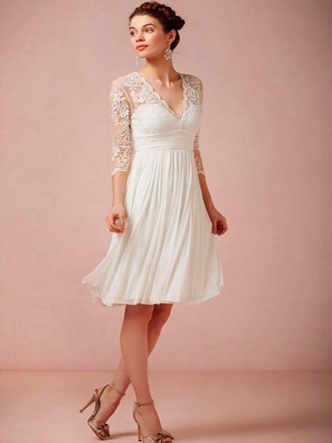vestido de novia corto civil