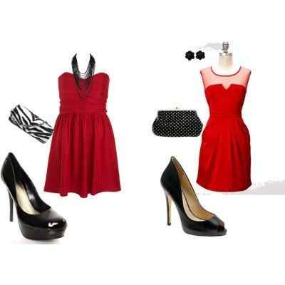 Zapatos para vestido rojo - 1