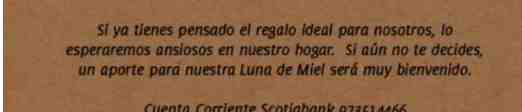 Como pedir de manera sutil un aporte para la luna de miel ? - 1