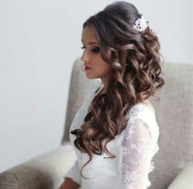 Peinados para novias de pelo largo ❤ 8