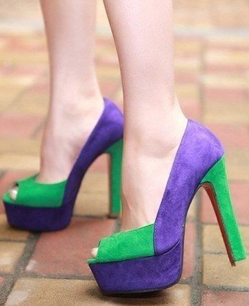 Zapato morado y verde 6