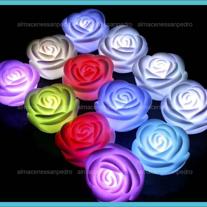 rosas  luces led  de colores decoracion