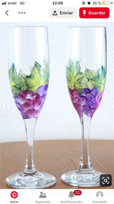 Garbado y pintado de vasos de vidrios - 1