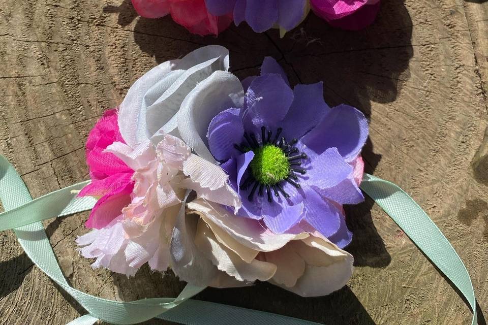 Corsage flores de tela