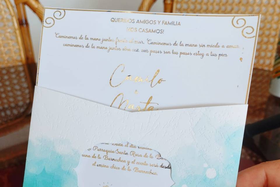 Invitaciones degrade con foil