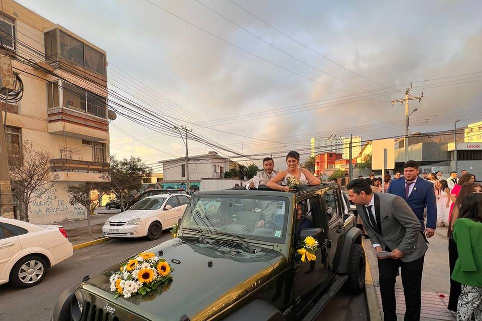 Recepción de iglesia novios