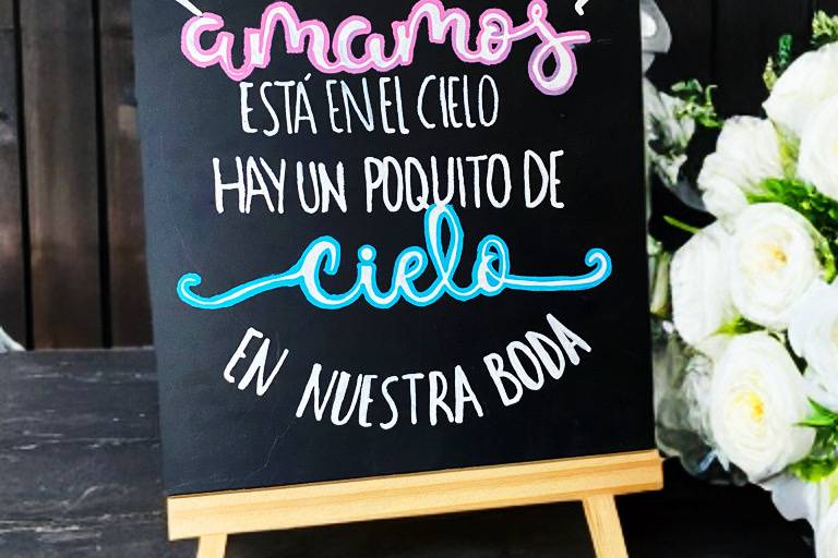 Letrero personalizado boda