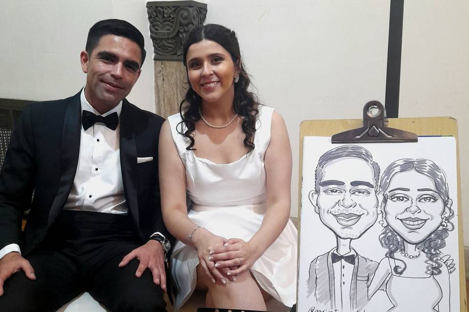 Caricatura en vivo matrimonio