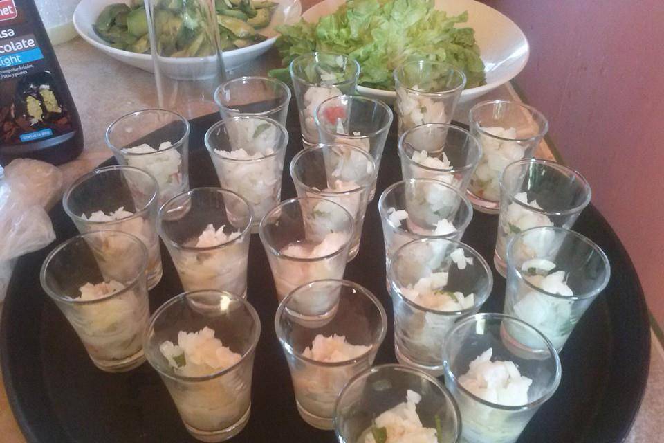 Ceviches en el cóctel
