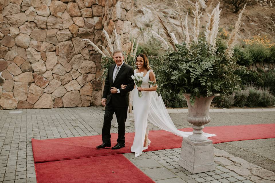 Agus llegando camino al Altar