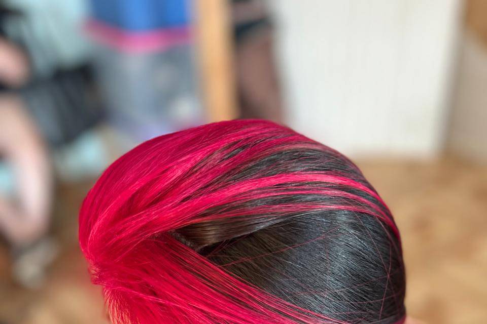 Pelo rojo con negro