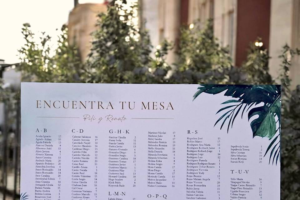 Letrero encuentra tu mesa