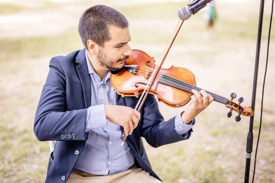 Músico al aire libre