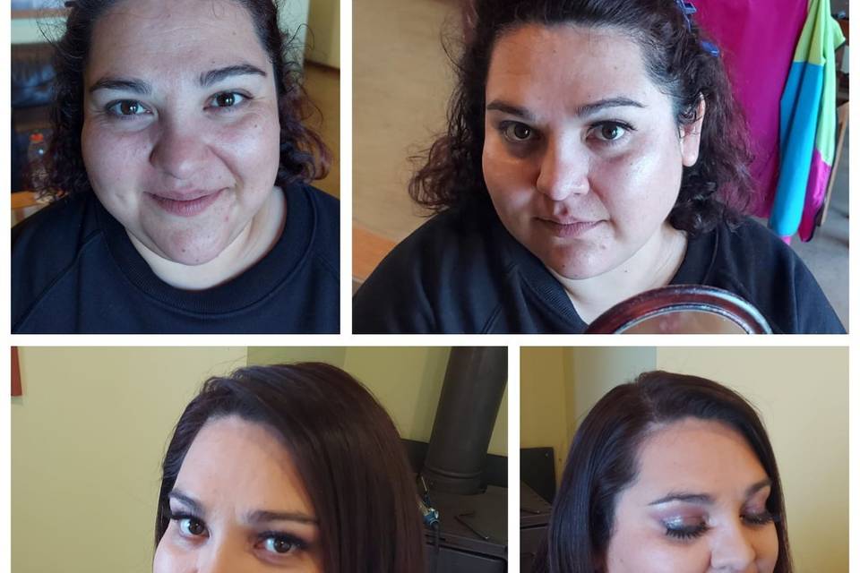 Maquillaje y peinado de fiesta