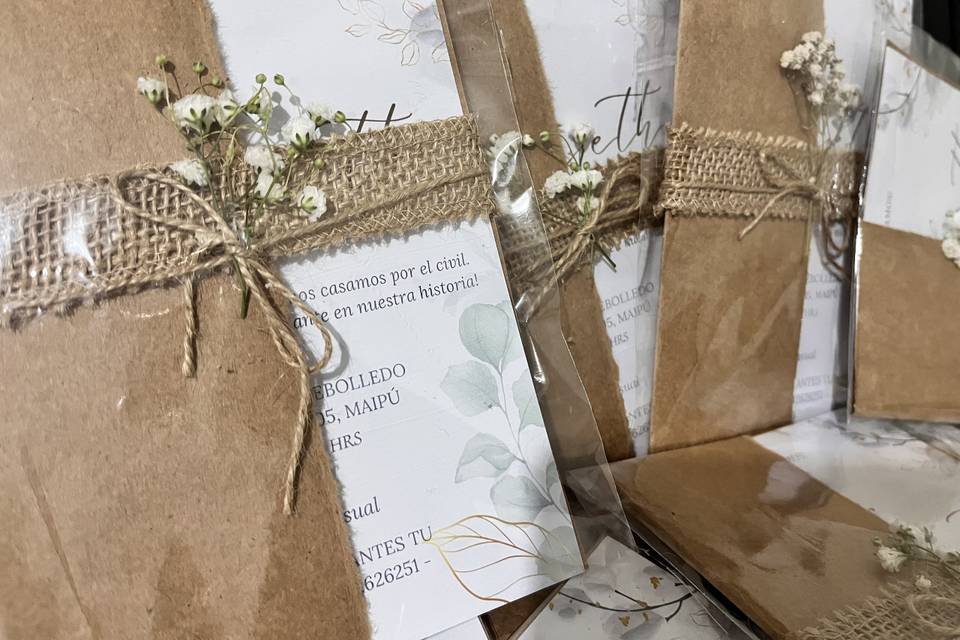 Invitación para boda con flores