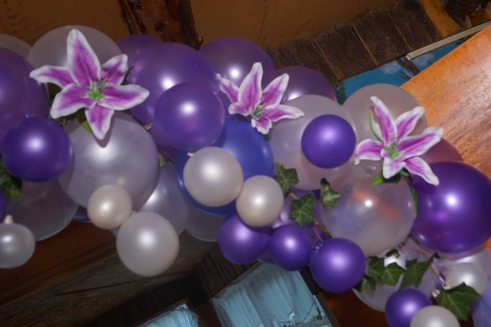 Arco flores, globos