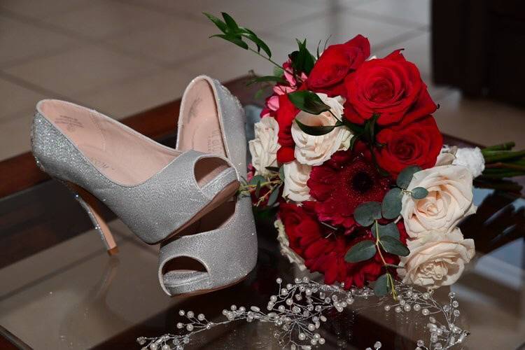 Ramo de novia con rosas