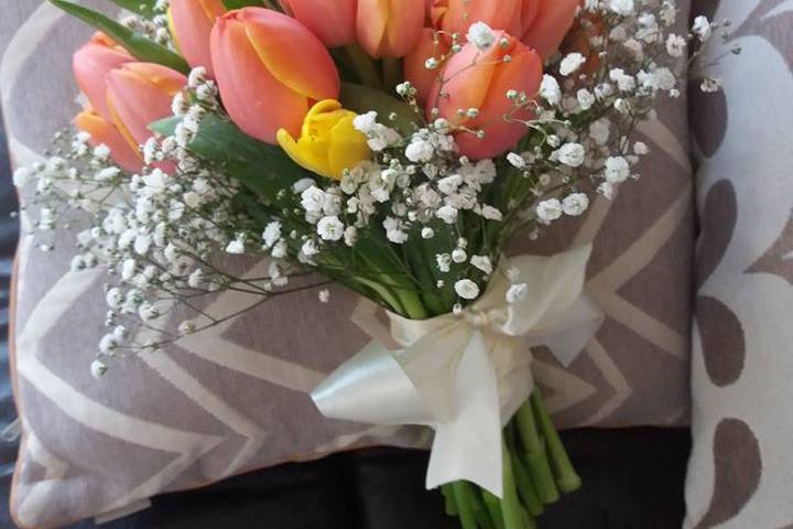 Ramo de novia, tulipanes
