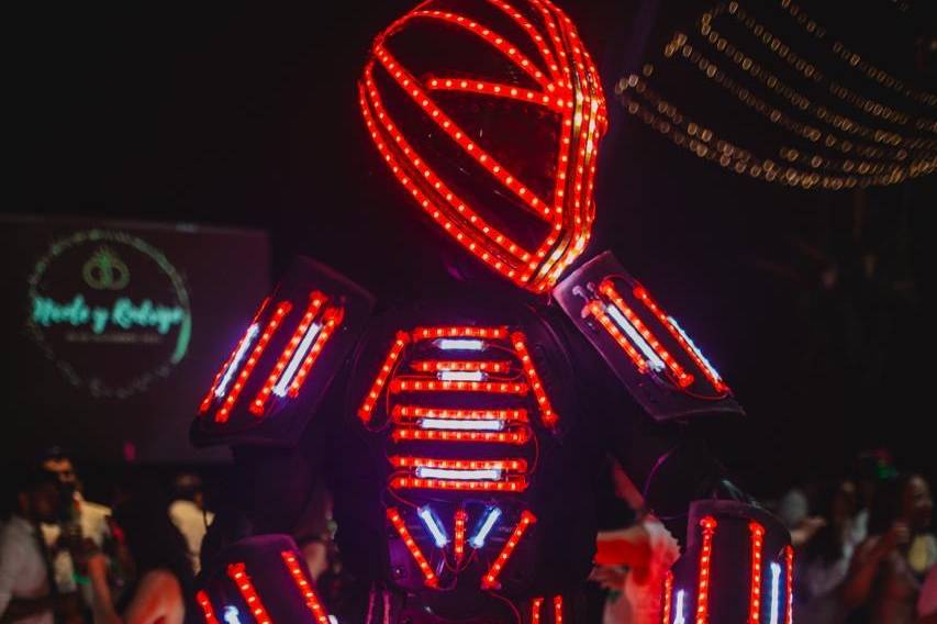 Robot led en rojo