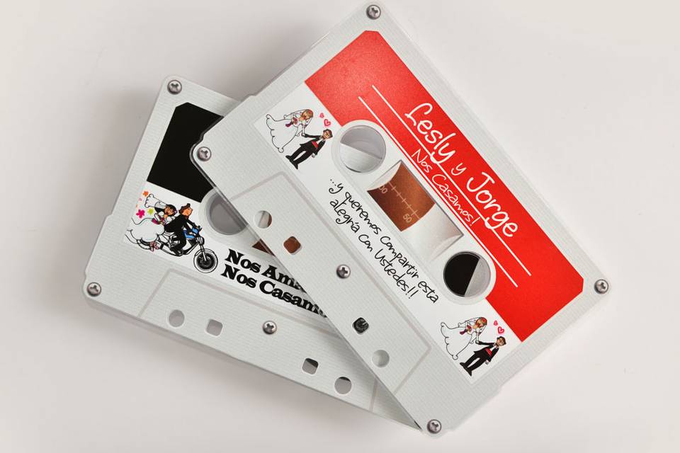 Invitación cassette acrilico