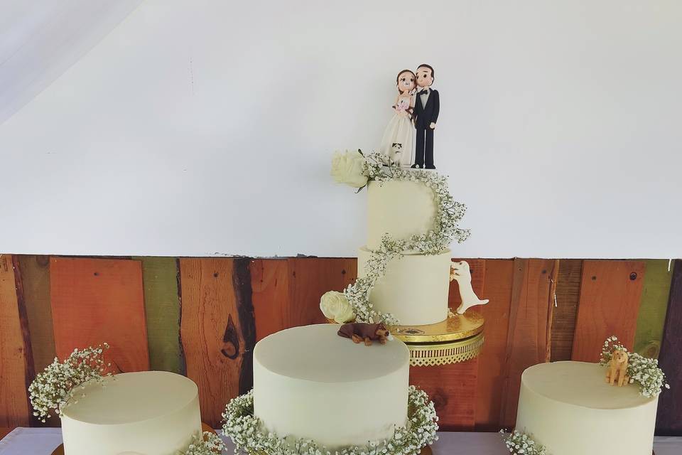 Montaje tortas 80 personas