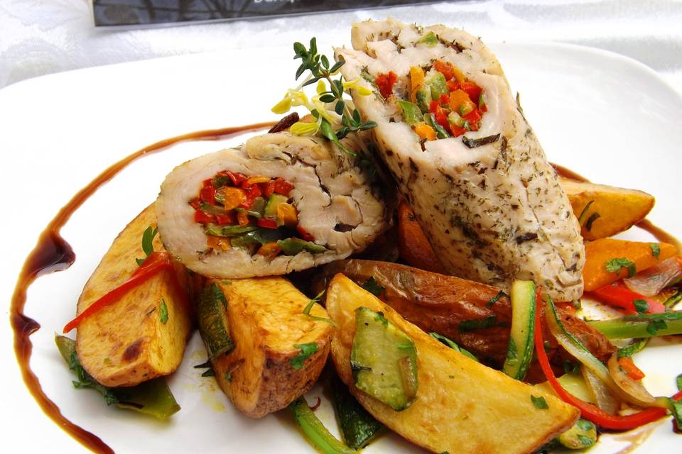 Suprema de pollo en roulade